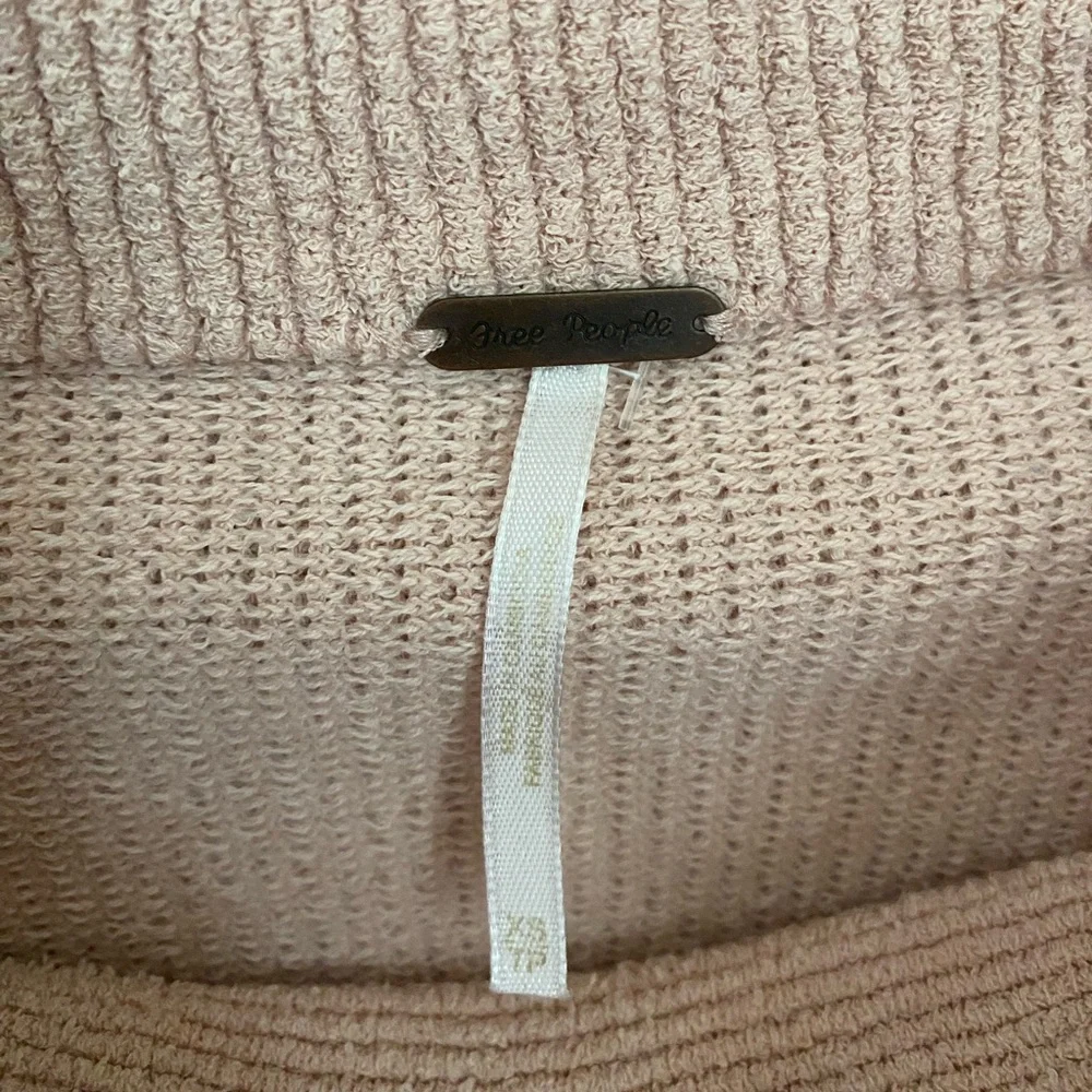 Free People Ottoman Slouchy Tunic Oversized Ribbed Mock neck Pink Women’s XS - Picture 4 of 9